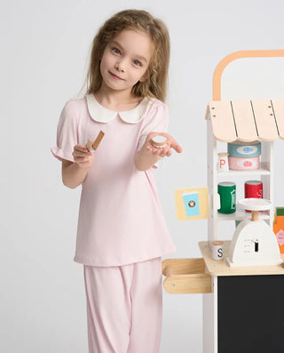 Aimer Kids Short-Sleeved Pullover Pajama Tops