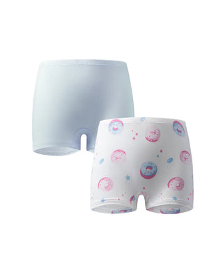 Aimer Kids Modal 2-Pack Donuts Printed Mid-Rise Boyshorts For Girls